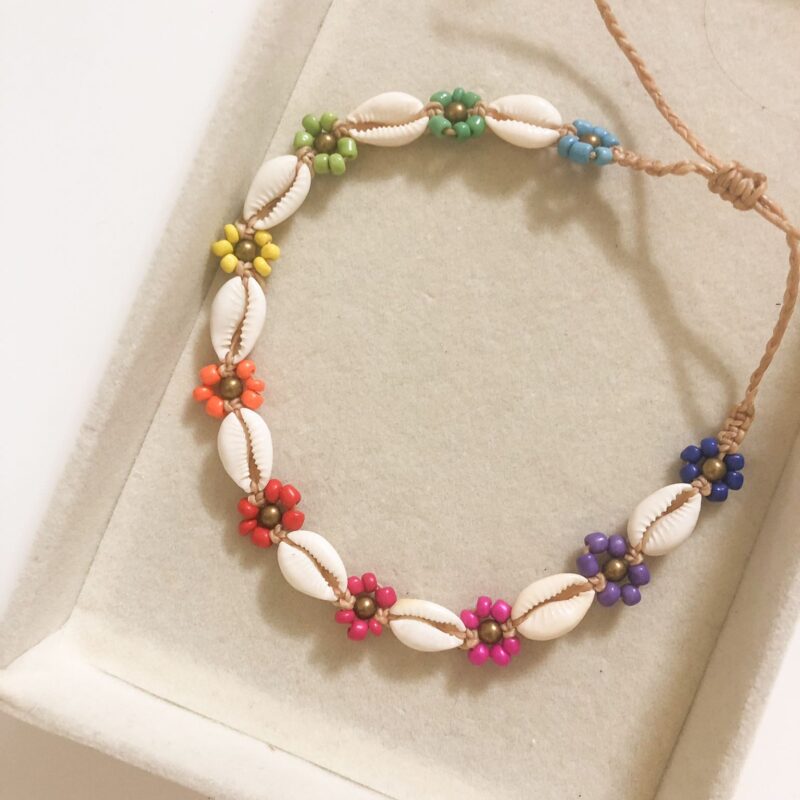 Colar Flores Coloridas