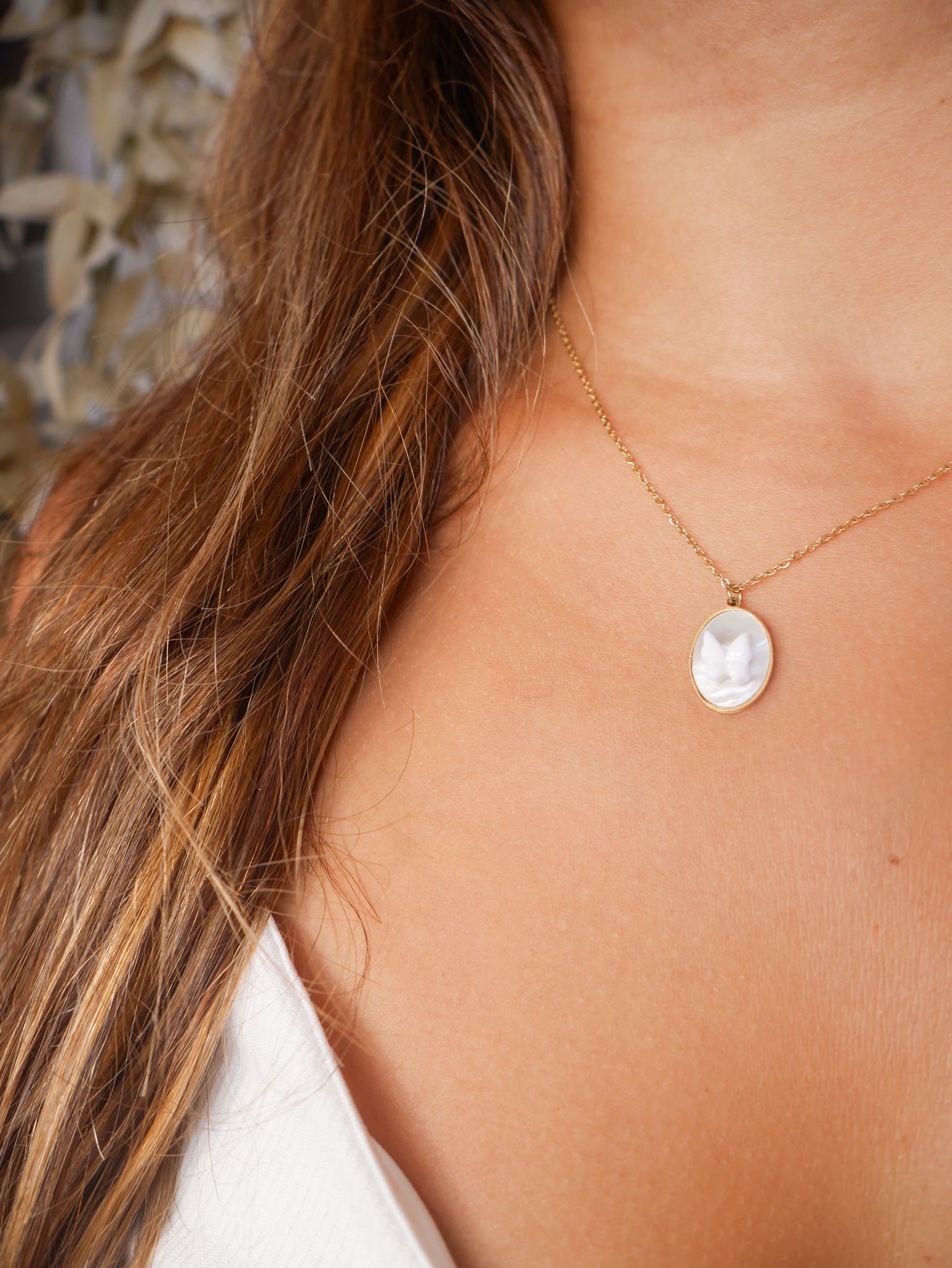 Colar Medalha Borboleta - Prateado - Image 2