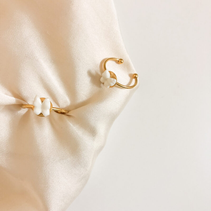 Anel Borboleta - Branco