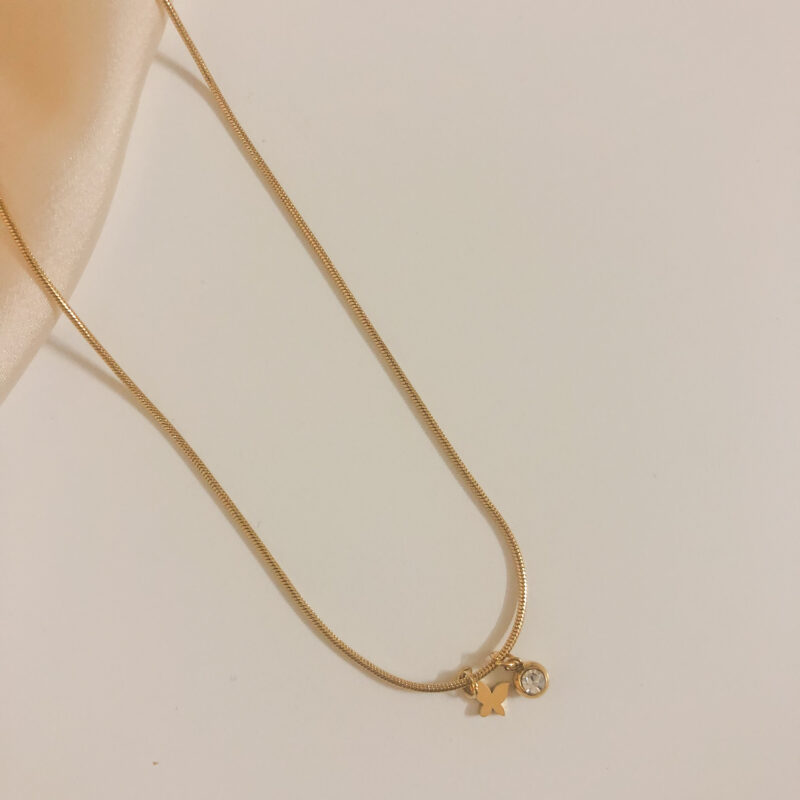 Colar Borboleta e Brilhante