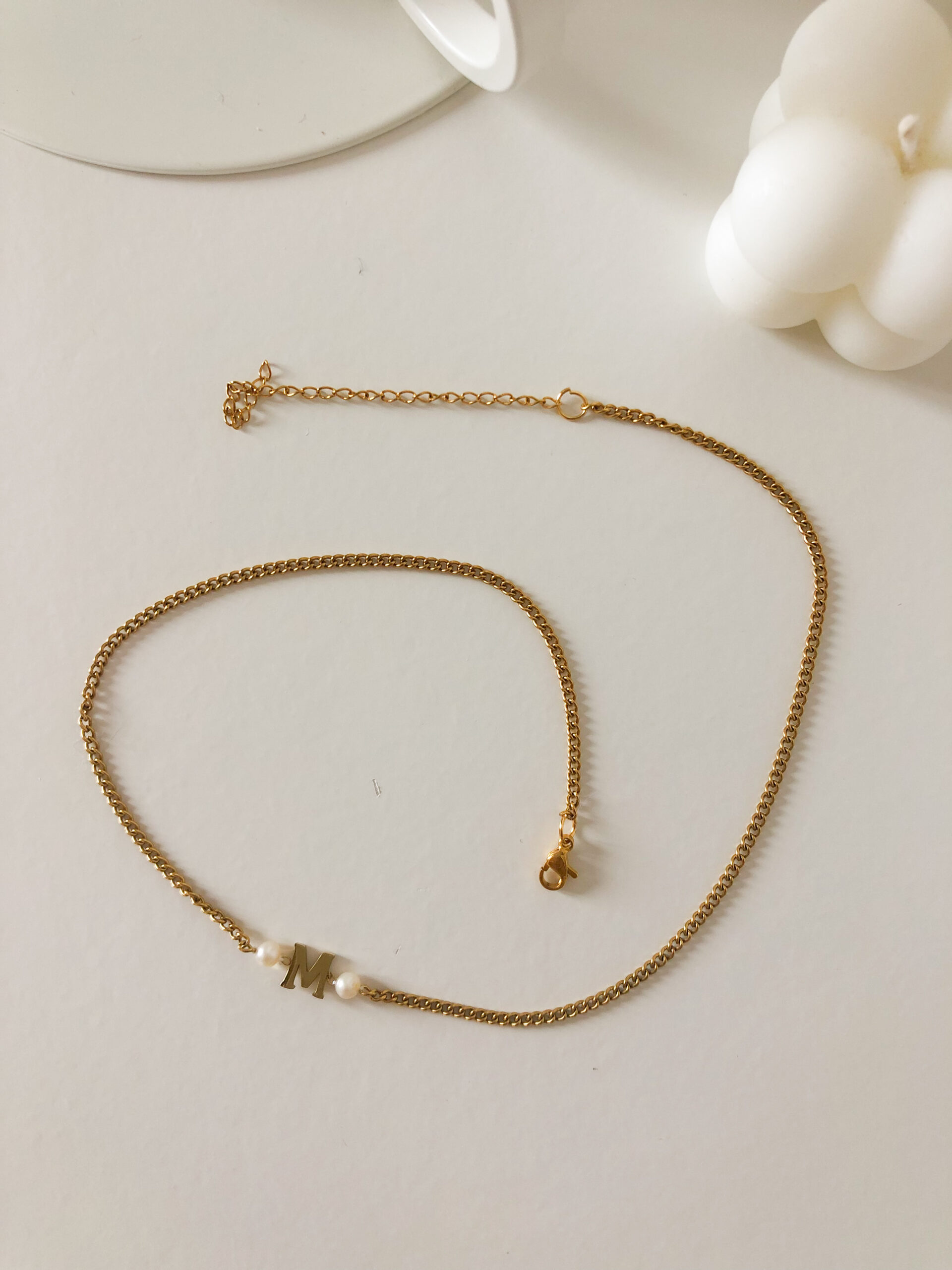 Choker Letra e Pedra de água