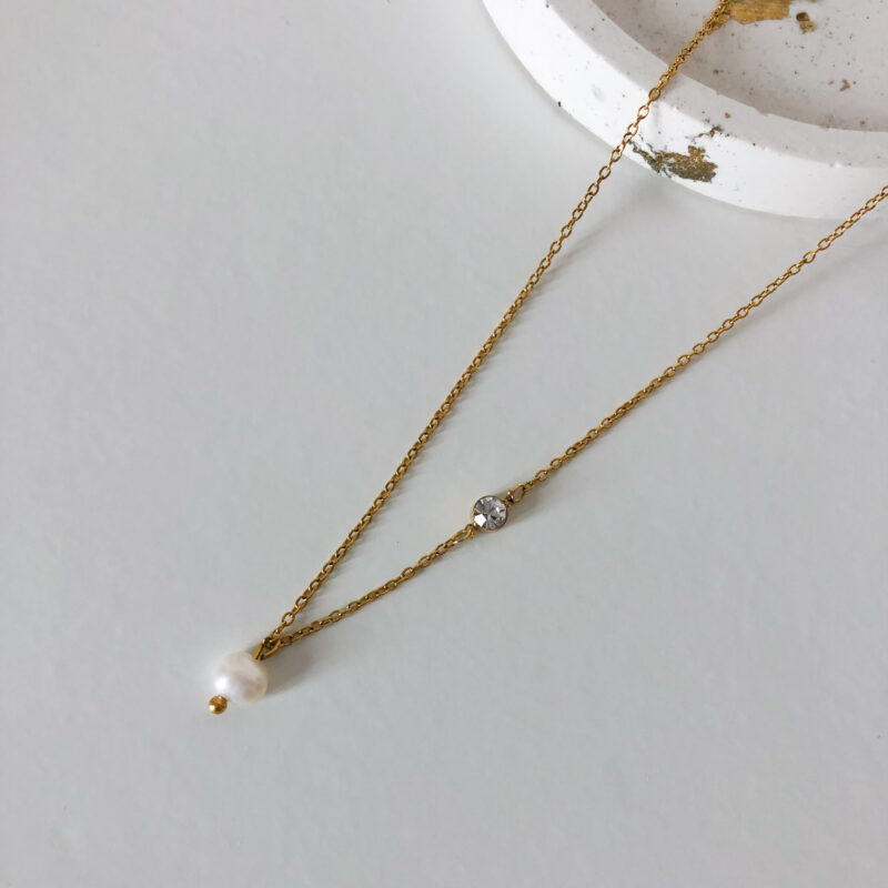 Colar Pérola Zirconia