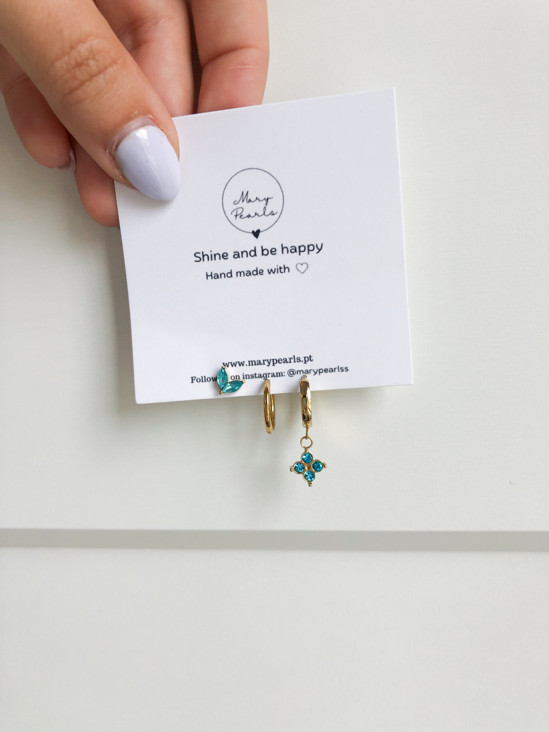 Conjunto de 3 Brincos Blue Addiction