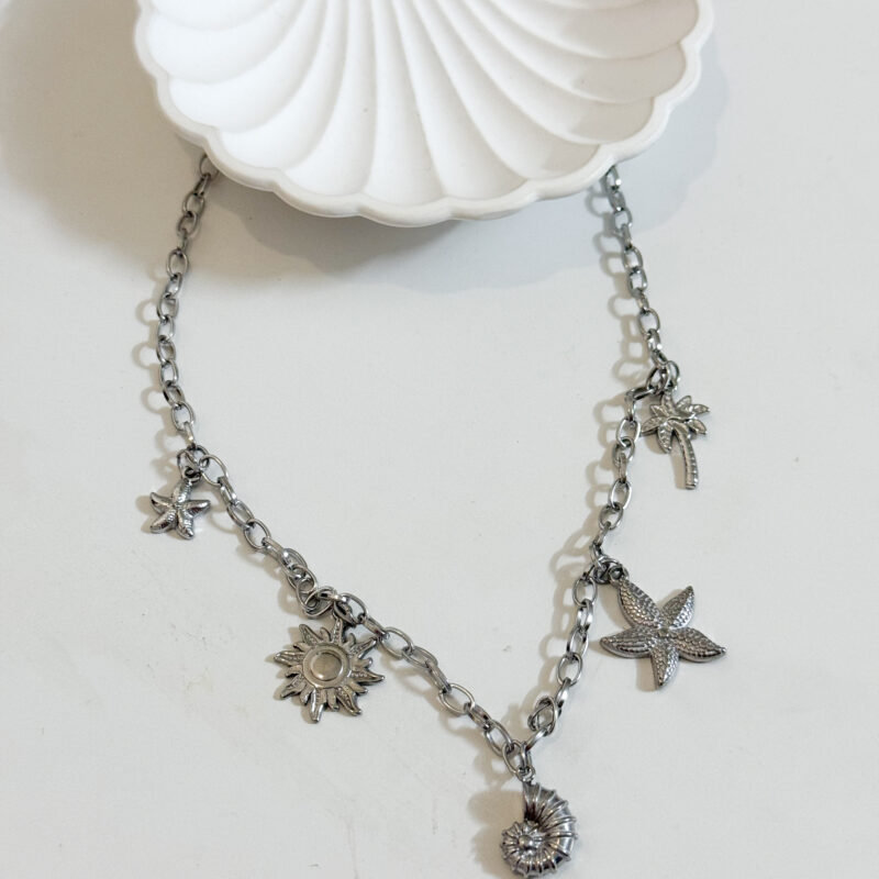 Colar Prateado Encantos do Mar