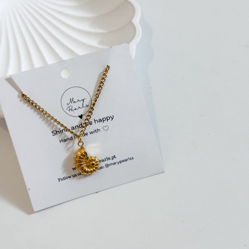 Colar Búzio Texturizado Dourado