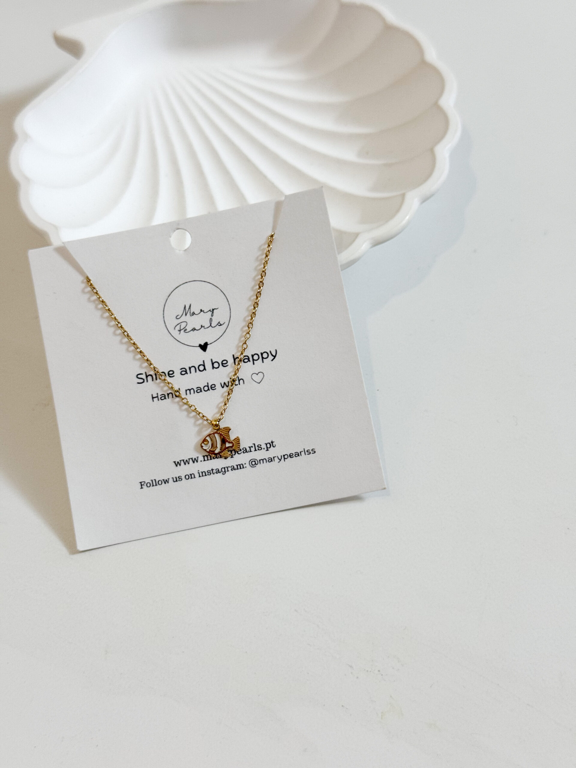 Colar Peixe Azul Esmaltado