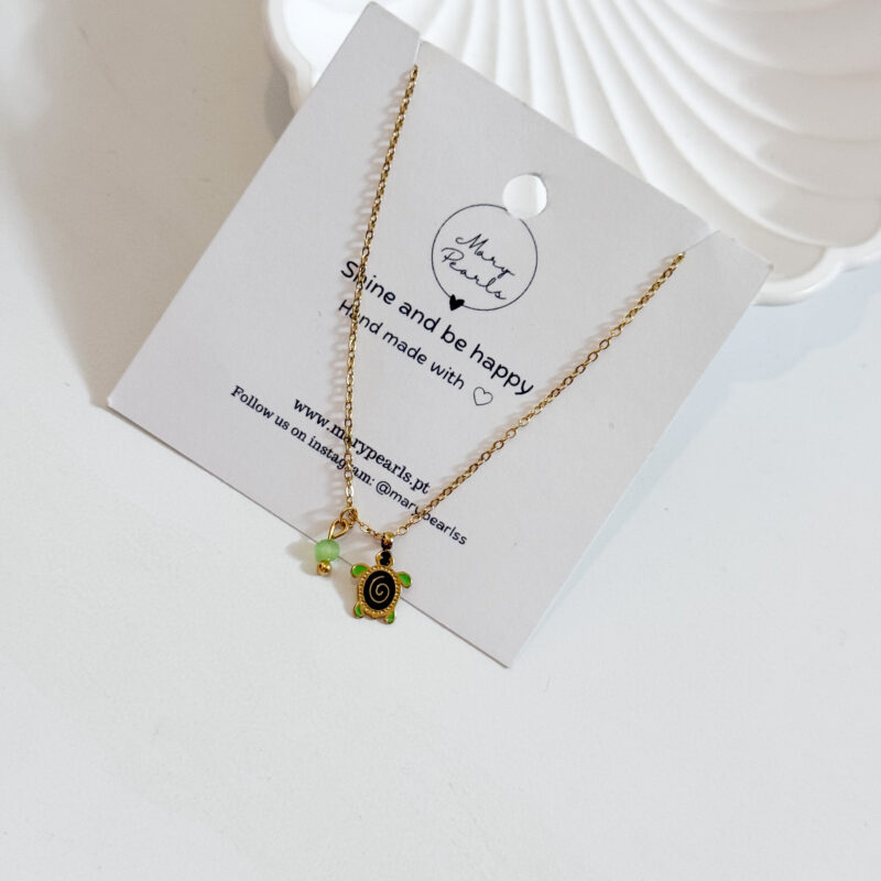 Colar Tartaruga Concha Escura