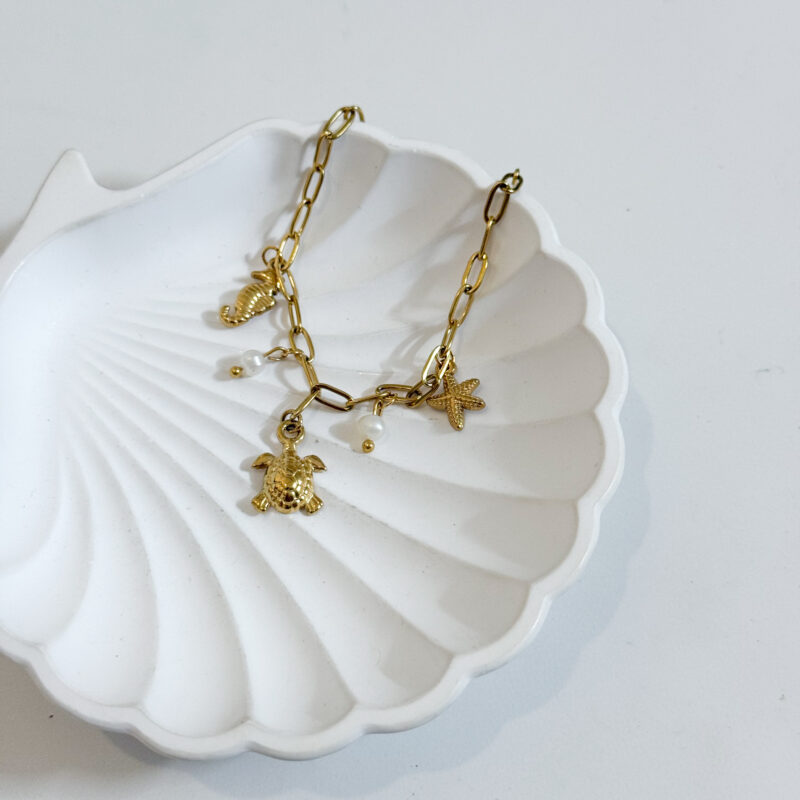 Pulseira de Perna Concha com Pérola