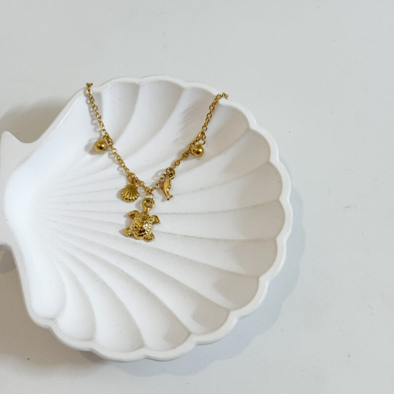 Pulseira de Perna Marinha Concha, Peixe e Tartaruga