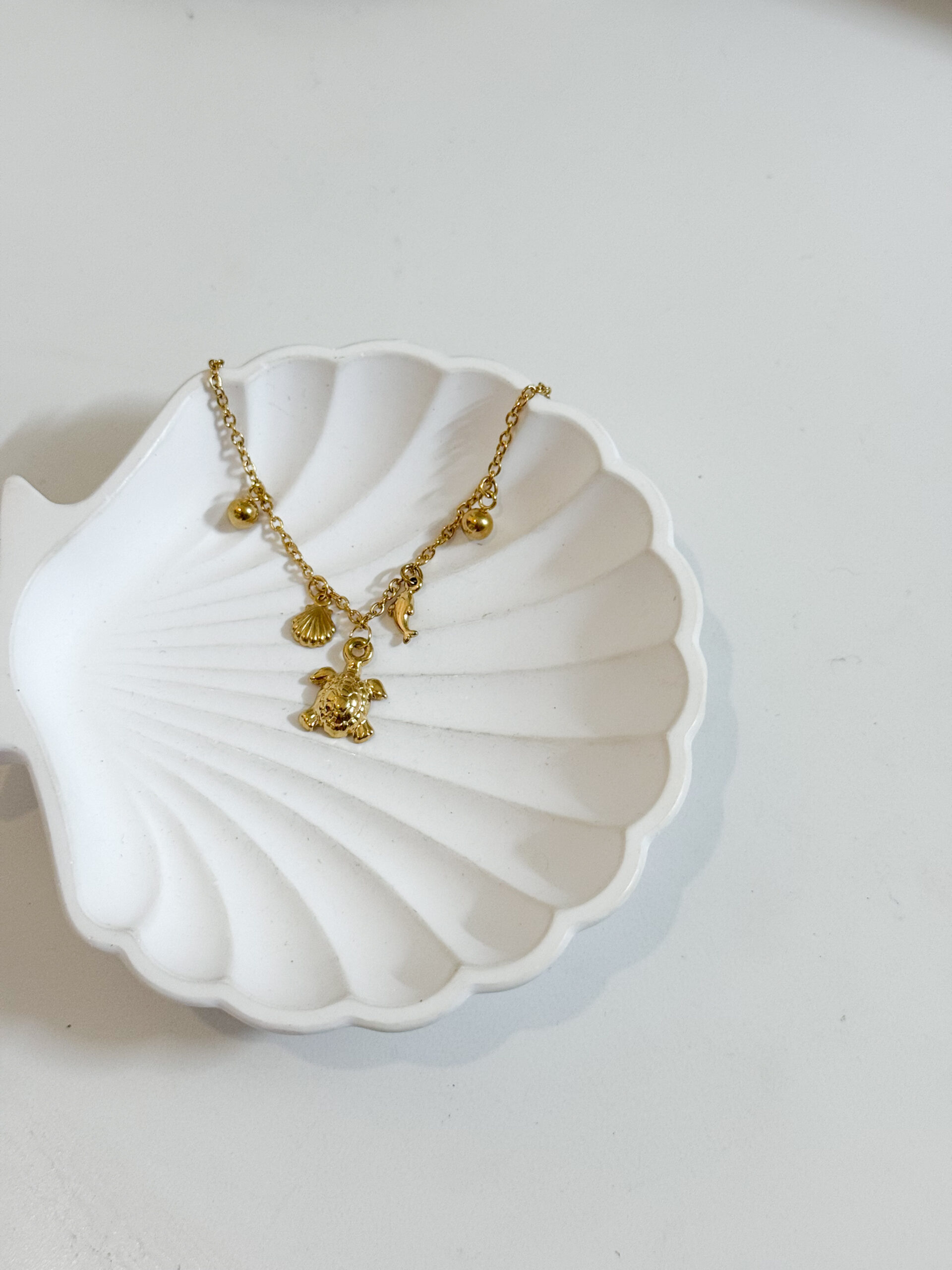 Pulseira de Perna Marinha Concha, Peixe e Tartaruga