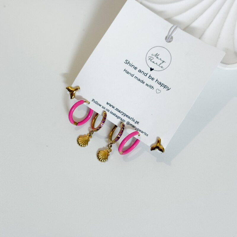 Conjunto de brincos Pink Summer