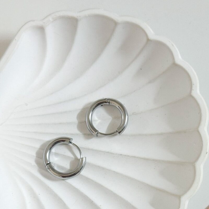 Argolas grandes prateado