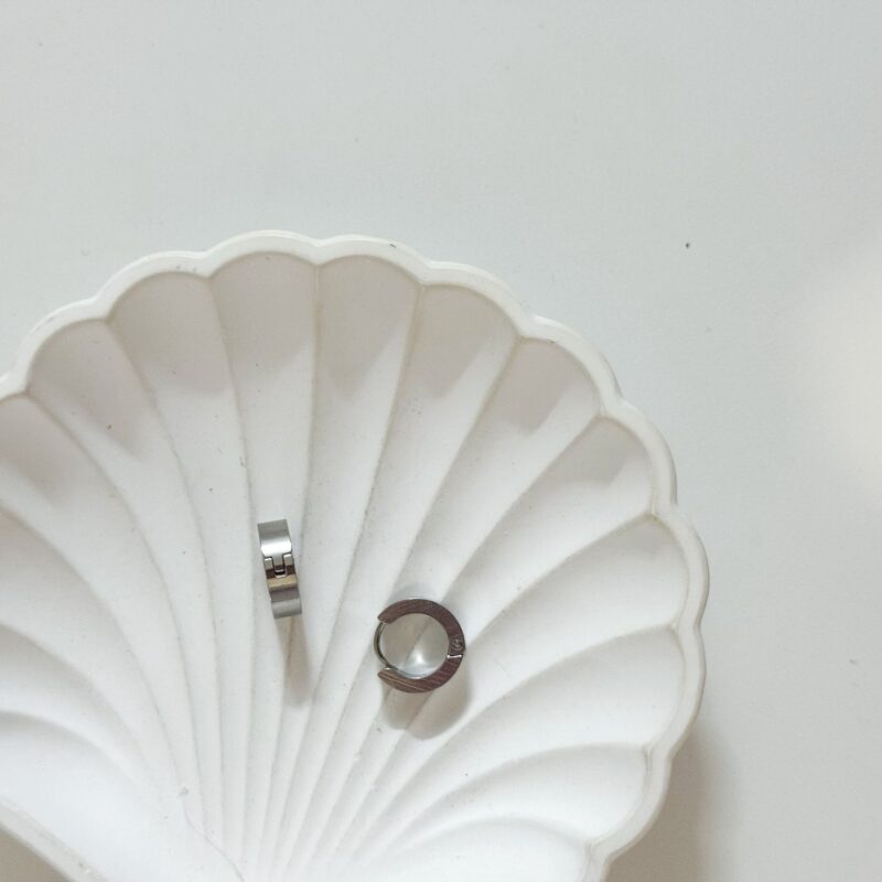 Argolas achatadas prateado