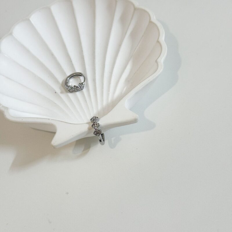 Argolas com zircónias prateado