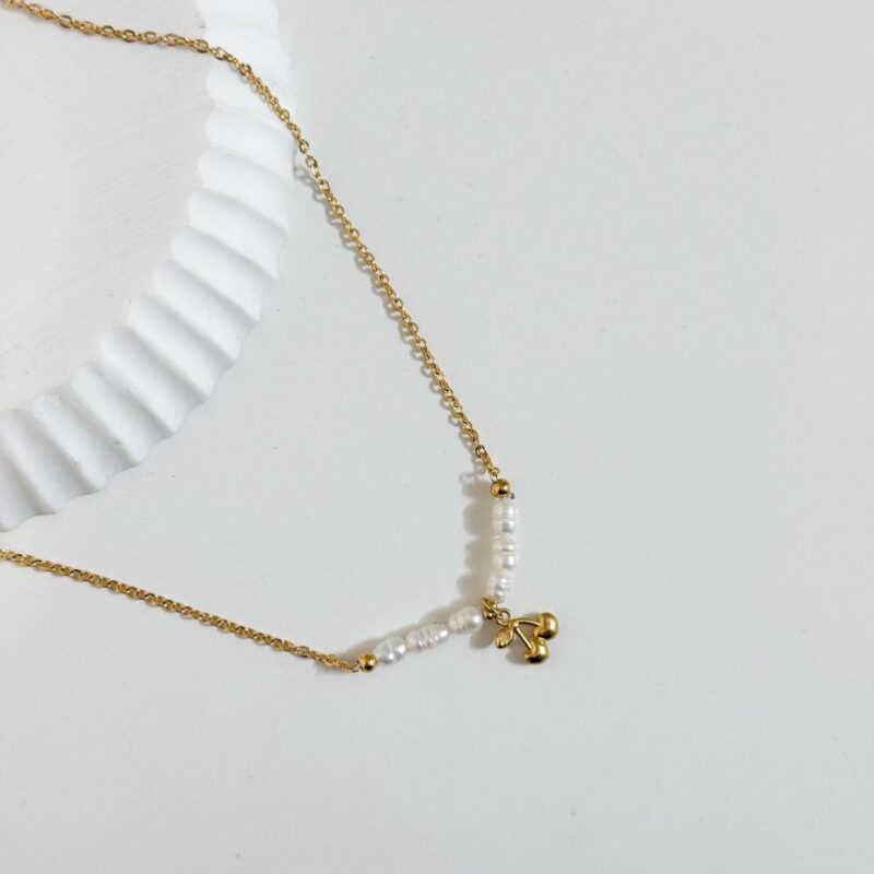 Colar Cereja e pérola