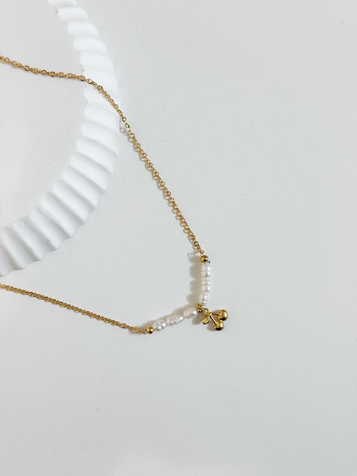 Colar Cereja e pérola