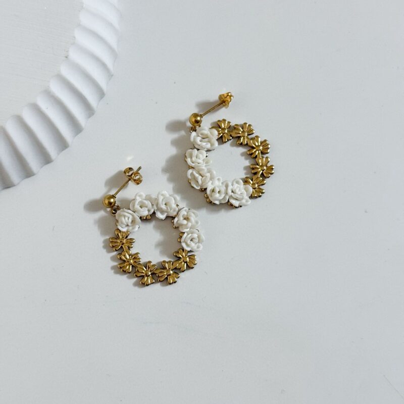 Brincos Pendente Flores