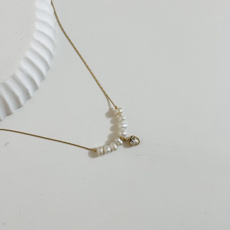 Colar Pérola e Coração