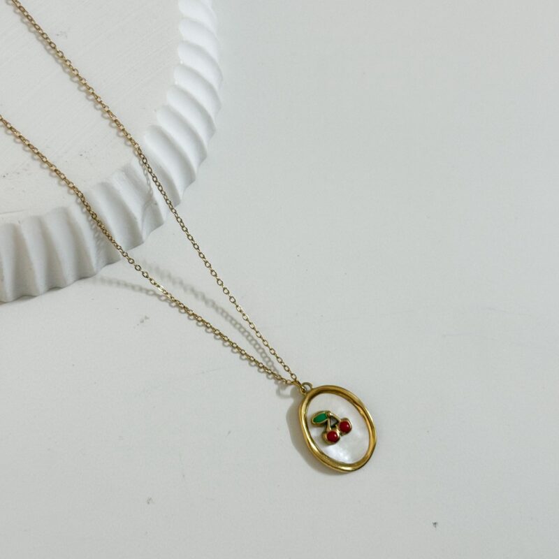 Colar Medalha Cereja