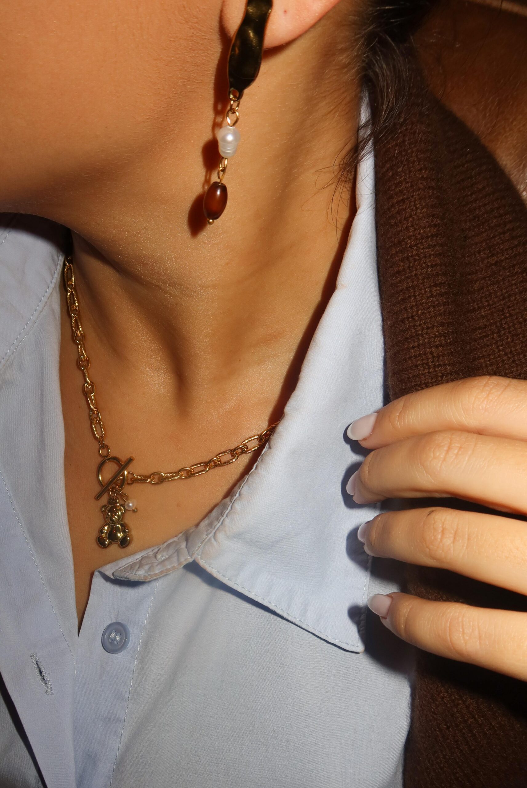 Brincos Grão Café e Pérola - Image 2