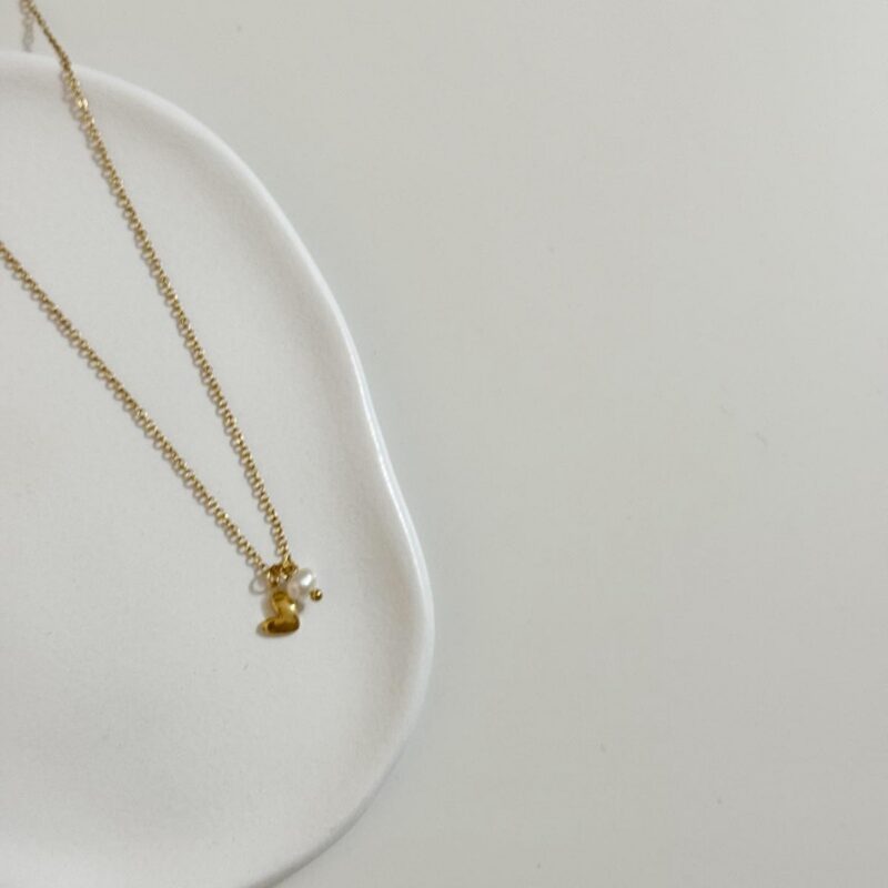 Colar Coração e Pérola