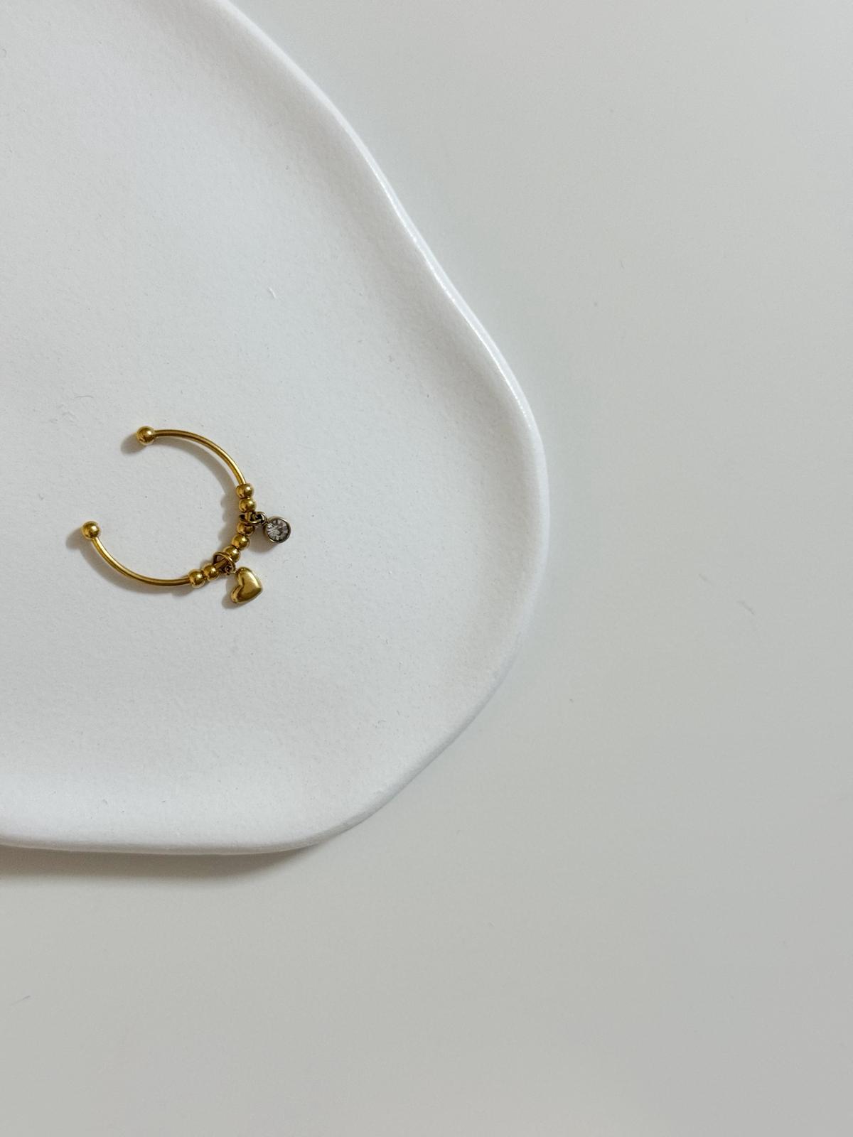 Anel Coração e Brilho