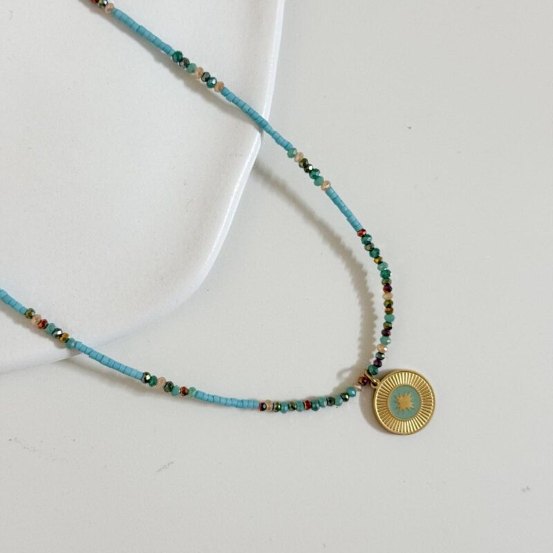Colar Medalha Azul