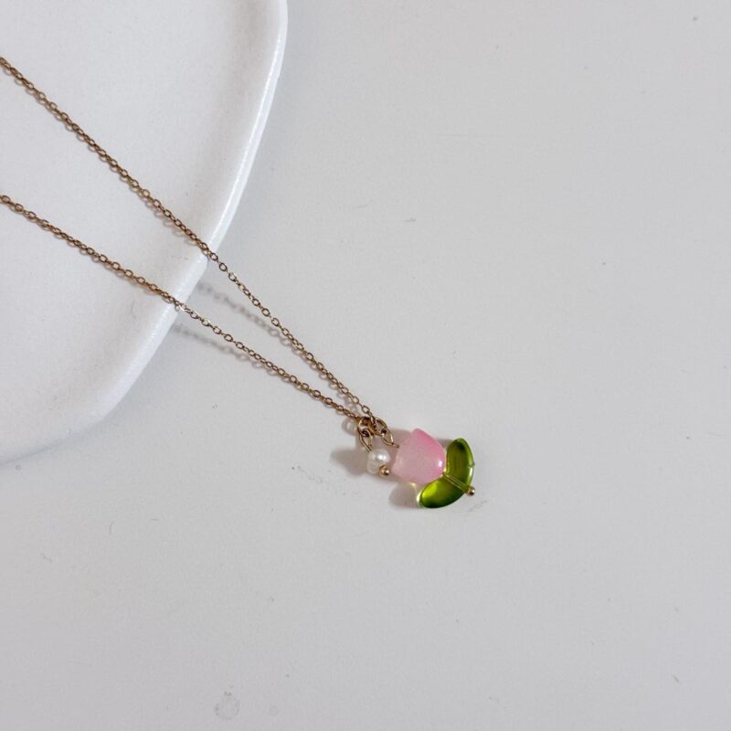 Colar Tulipa Rosa