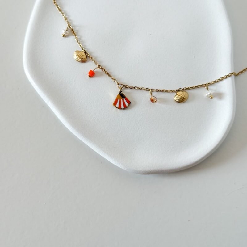 Pulseira de Pé Concha Coral