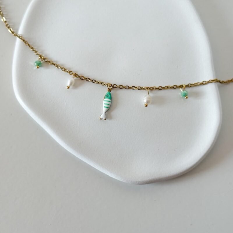 Pulseira de Pé Peixinho Verde