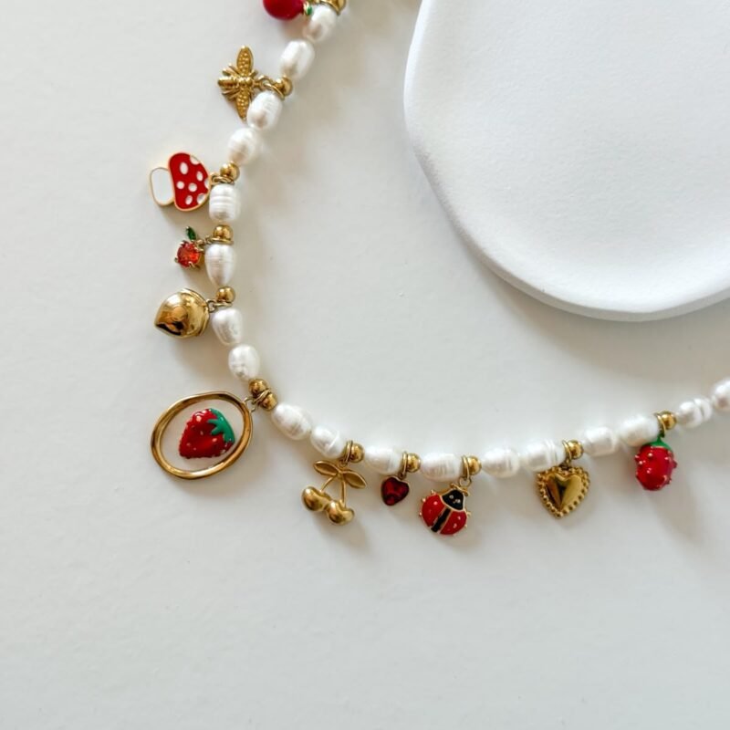 Colar Pedra Natural Charms Fruta