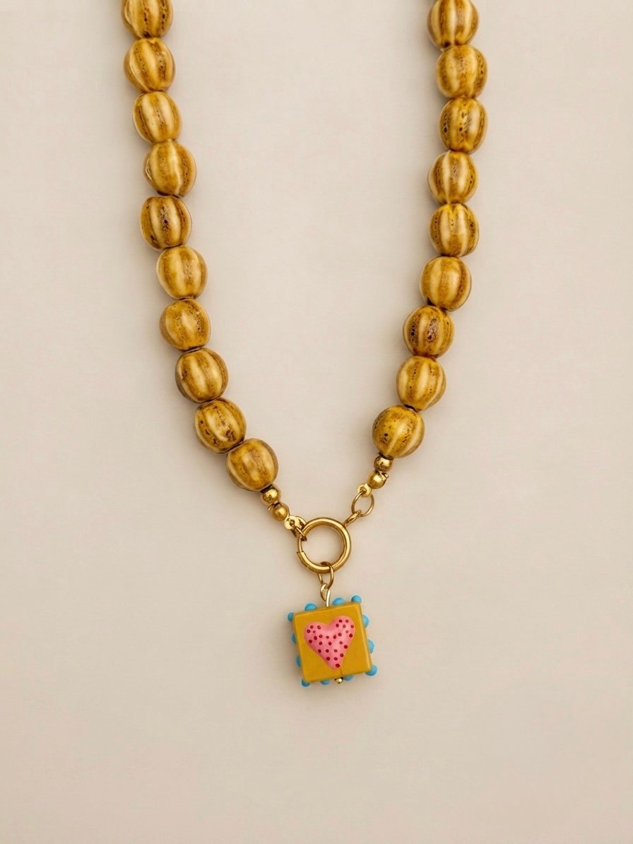 Colar Cerâmica Amarelo